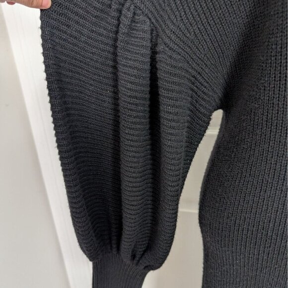 NEW Express Ribbed Maxi Dress Womens Size Medium Black Stretch V Neck Long - Picture 4 of 12